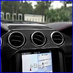 Fit For Ford Mustang 2015-2019 Carbon Fiber Interior Dashboard Panel Cover Trim