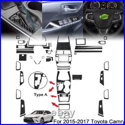 Fit Toyota Camry 2015-2017 Vehicle Full Carbon Fiber Interior Kit Trim 56Pcs