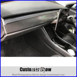 Fit for Tesla Model 3 2017-2024 Dry Carbon Fiber Interior Dash Panel Cover Trims