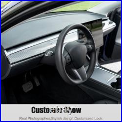 Fit for Tesla Model 3 2017-2024 Dry Carbon Fiber Interior Dash Panel Cover Trims