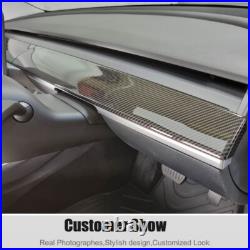 Fit for Tesla Model 3 2017-2024 Dry Carbon Fiber Interior Dash Panel Cover Trims