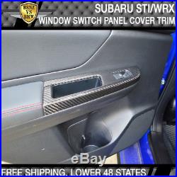 Fits 15 18 Subaru WRX STI Window Switch Panel Cover Trim 4PC Carbon Fiber CF