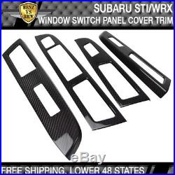 Fits 15 18 Subaru WRX STI Window Switch Panel Cover Trim 4PC Carbon Fiber CF