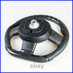 Flat Bottom Carbon Leather Steering Wheel For Mini R55 R56 R57 R58 R59 R60 R61