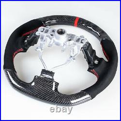 Flat Bottom Carbon Suede Red Steering Wheel For Subaru Impreza WRX / STI 08-14