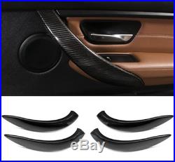 For 2012+ BMW 3 4 Series F30 F36 Real Carbon Fiber Door Interior Trim Handle 4Pc