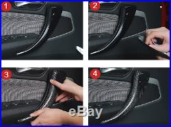 For 2012+ BMW 3 4 Series F30 F36 Real Carbon Fiber Door Interior Trim Handle 4Pc
