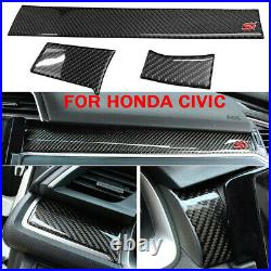 For 2016+ Honda Civic Carbon Fiber Center Dashboard Cover Trim Sticker Decor