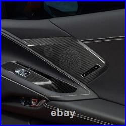 For 2020-2023 Corvette C8 Real Carbon Fiber Door Sound Speaker Cover Trim