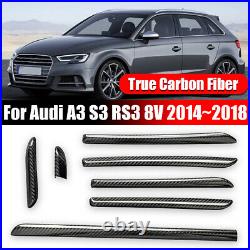 For Audi A3 S3 RS3 8V Carbon Fiber Interior Console Door Panel Strips Cover