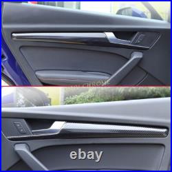 For Audi Q5 2017-2024 Carbon Fiber Interior Door Panel Strips Cover Accessories