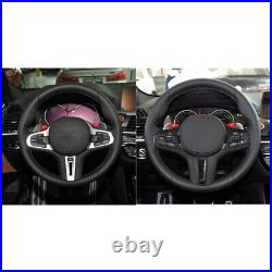 For BMW F90 M5 X3 Carbon Fiber Look Car Interior Steering Wheel Trim Cover Stick