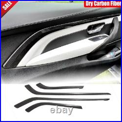 For BMW M4 F82 F83 Dry Carbon Fiber Interior Car Door Panel Decorative Trim Sets