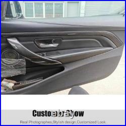 For BMW M4 F82 F83 Dry Carbon Fiber Interior Car Door Panel Decorative Trim Sets