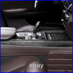For BMW X5 F15 X6 F16 Car Interior Gear Shift Knob Panel Cover Trim Carbon Fiber