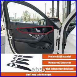 For Benz C GLC Class W205 X253 14-20 Interior Door Panel Cover Carbon Fiber Trim