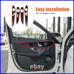 For Benz C GLC Class W205 X253 14-20 Interior Door Panel Cover Carbon Fiber Trim