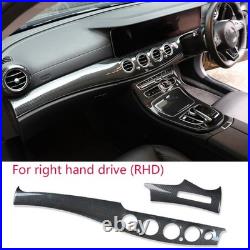 For Benz E Class W213 2016-23 RHD Center Console Dashboard Trim ABS Carbon fiber