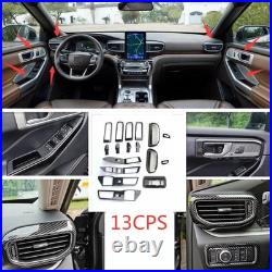 For Ford Explorer 2020-2022 Carbon Fiber Interior Car Accessories Trim Cover Kit