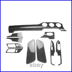 For Ford Mustang 15-21 10PCS Carbon Fiber Interior Decal Sticker Cover Trims RHD