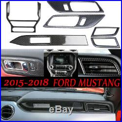 For Ford Mustang 2015 2016 2017 2018 Carbon Fiber Interior Set Decor Trim Decal
