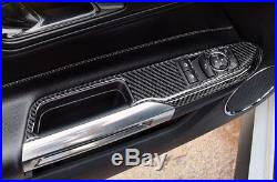 For Ford Mustang 2015-2017 Carbon Fiber Interior Door Armrest Cover Trim 2PCS