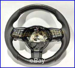 For Jaguar F-Type XF 2017+ Steering Wheel Carbon Fiber Black Leather Interior