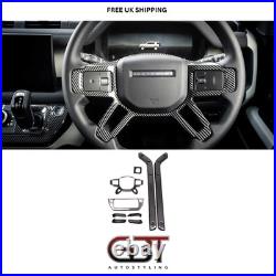 For Land Rover Defender L663 90 110 Carbon Fiber Interior Trim Kit Cover 2020+