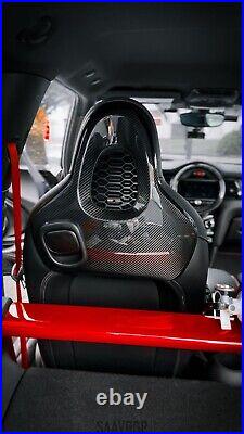 For MINI JCW F56 F57 Genuine Gloss Carbon Fibre Black Interior Seat Back Covers For MINI JCW F56 F57 Genuine Gloss Carbon Fibre Black Interior Seat Back Covers