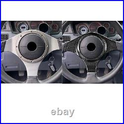 For Mitsubishi EVO 7 8 9 Carbon Fiber Black Interiors Steering Wheel Cover Trim