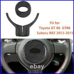 For Toyota GT86 Subaru BRZ 12-15 Carbon Fiber Steering Wheel Cover Car Decal