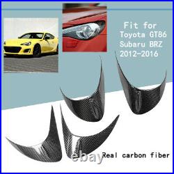 For Toyota GT86 Subaru BRZ 12-16 Carbon Fiber Front Rear Headlight Eyebrow Trim