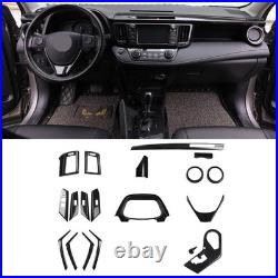 For Toyota RAV4 2016-2018 ABS Carbon Fiber Interior Decoration Cover Trim 19Pcs