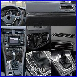 For VW Golf 7 GTI MK7 2014-19 Interior Dashboard Cover Trim Carbon Fiber 14Pcs