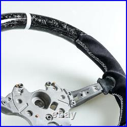 Forged Carbon Fiber Suede White Steering Wheel For BMW F80 M3 F82 M4 F87 M2