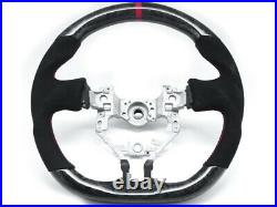 Forged Carbon Steering Wheel for 12-16 Scion FRS Subaru BRZ Alcantara Red Stripe