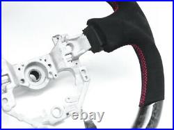 Forged Carbon Steering Wheel for 12-16 Scion FRS Subaru BRZ Alcantara Red Stripe