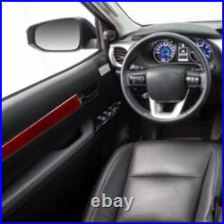 Full Car Carbon Fiber Kit Interior Trim Red For 2015-2021 Toyota Hilux 42Pcs