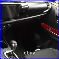Full Car Carbon Fiber Kit Interior Trim Red For 2015-2021 Toyota Hilux 42Pcs