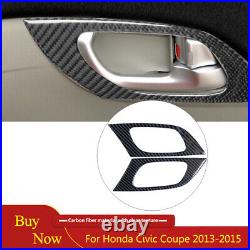 Full Interior Kit Set Cover Trim Decal For Honda Civic Coupe 13-15 Carbon Fiber