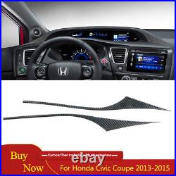 Full Interior Kit Set Cover Trim Decal For Honda Civic Coupe 13-15 Carbon Fiber