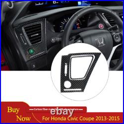 Full Interior Kit Set Cover Trim Decal For Honda Civic Coupe 13-15 Carbon Fiber