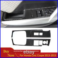 Full Interior Kit Set Cover Trim Decal For Honda Civic Coupe 13-15 Carbon Fiber