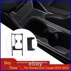 Full Interior Kit Set Cover Trim Decal For Honda Civic Coupe 13-15 Carbon Fiber