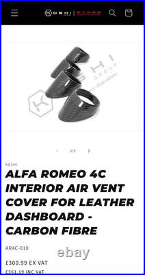 Full Set Koshi Group Alfa Romeo Interior Air Vent Carbon fibre Cover x4