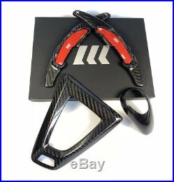 GMD Carbon Fibre Gear Knob Cover Paddle Interior Set-Fits BMW M3 F80 M4 F82 F83