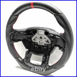 Handkraftd 2015+ Ford F150 Steering Wheel Real Matte Carbon Fiber/Leather/Red