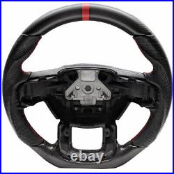 Handkraftd 2015+ Ford F150 Steering Wheel Real Matte Carbon Fiber/Leather/Red