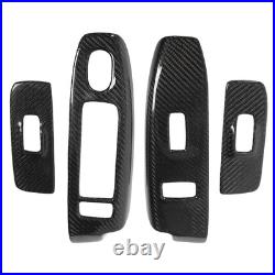 Hot 4PCS Carbon Fiber Interior Door Window Switch Panel Cover Luxurious Window Hot 4PCS Carbon Fiber Interior Door Window Switch Panel Cover Luxurious Window