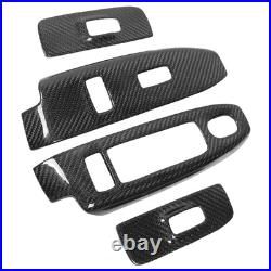 Hot 4PCS Carbon Fiber Interior Door Window Switch Panel Cover Luxurious Window Hot 4PCS Carbon Fiber Interior Door Window Switch Panel Cover Luxurious Window